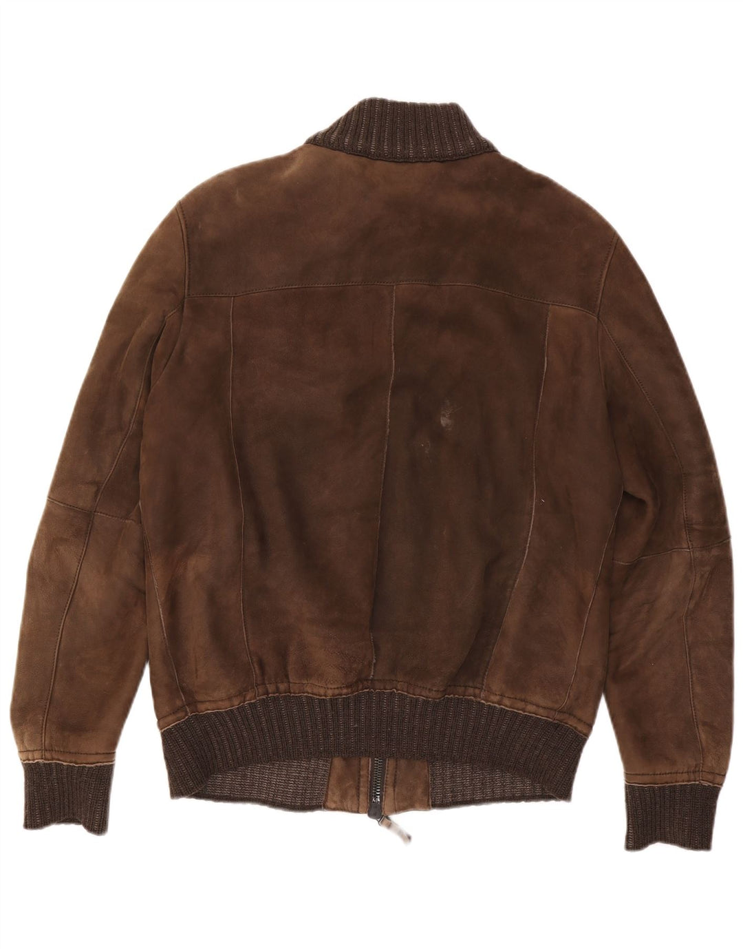 Винтажная мужская замшевая куртка-бомбер UK 40, большая коричневая