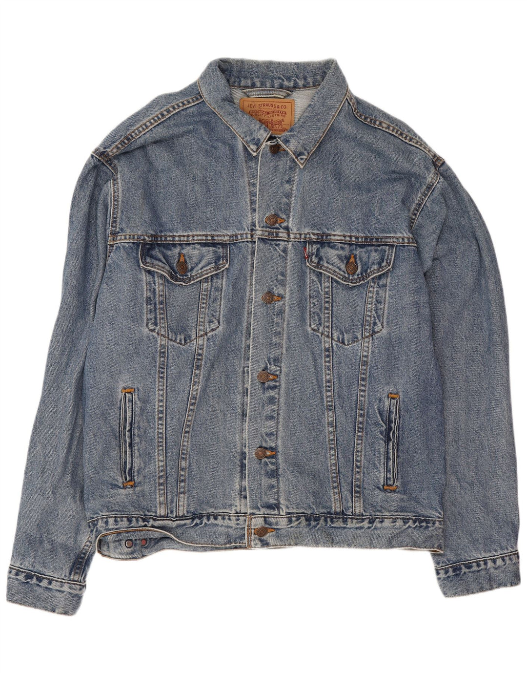 Мужская джинсовая куртка Levi's UK 40, большая синяя, хлопок