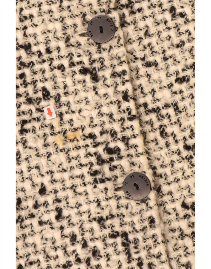 PERTE BY KRIZIA Женское пальто оверсайз размер 21 Средний Бежевый в крапинку