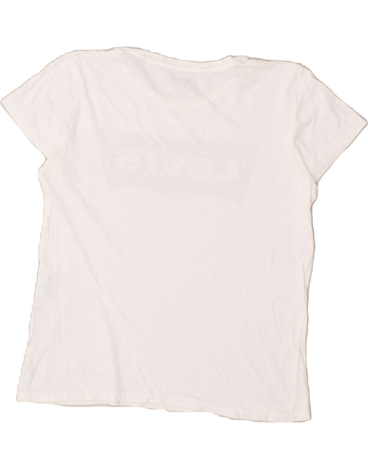 LEVI'S Womens Graphic T-Shirt Top UK 10 Small White Vintage Levi's and Second-Hand Levi's from Messina Hembry 