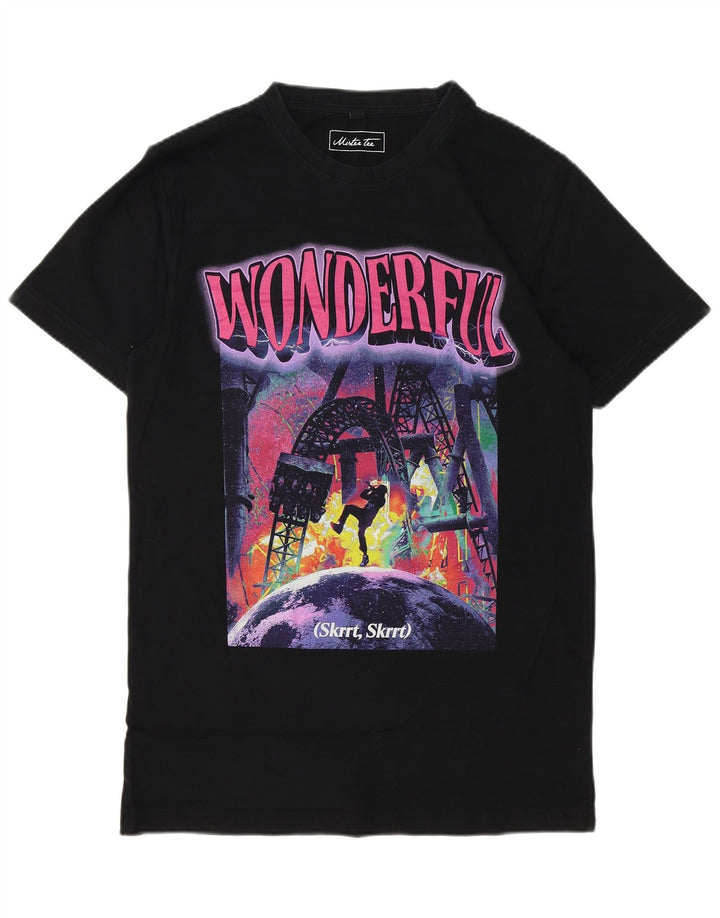 LEE Mens Graphic T-Shirt Top Medium Black Cotton