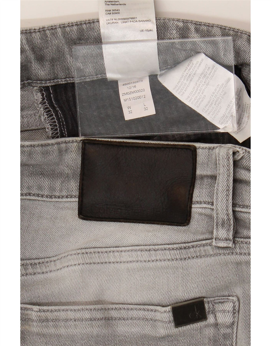Мужские узкие джинсы Calvin Klein W32 L32, серый хлопок