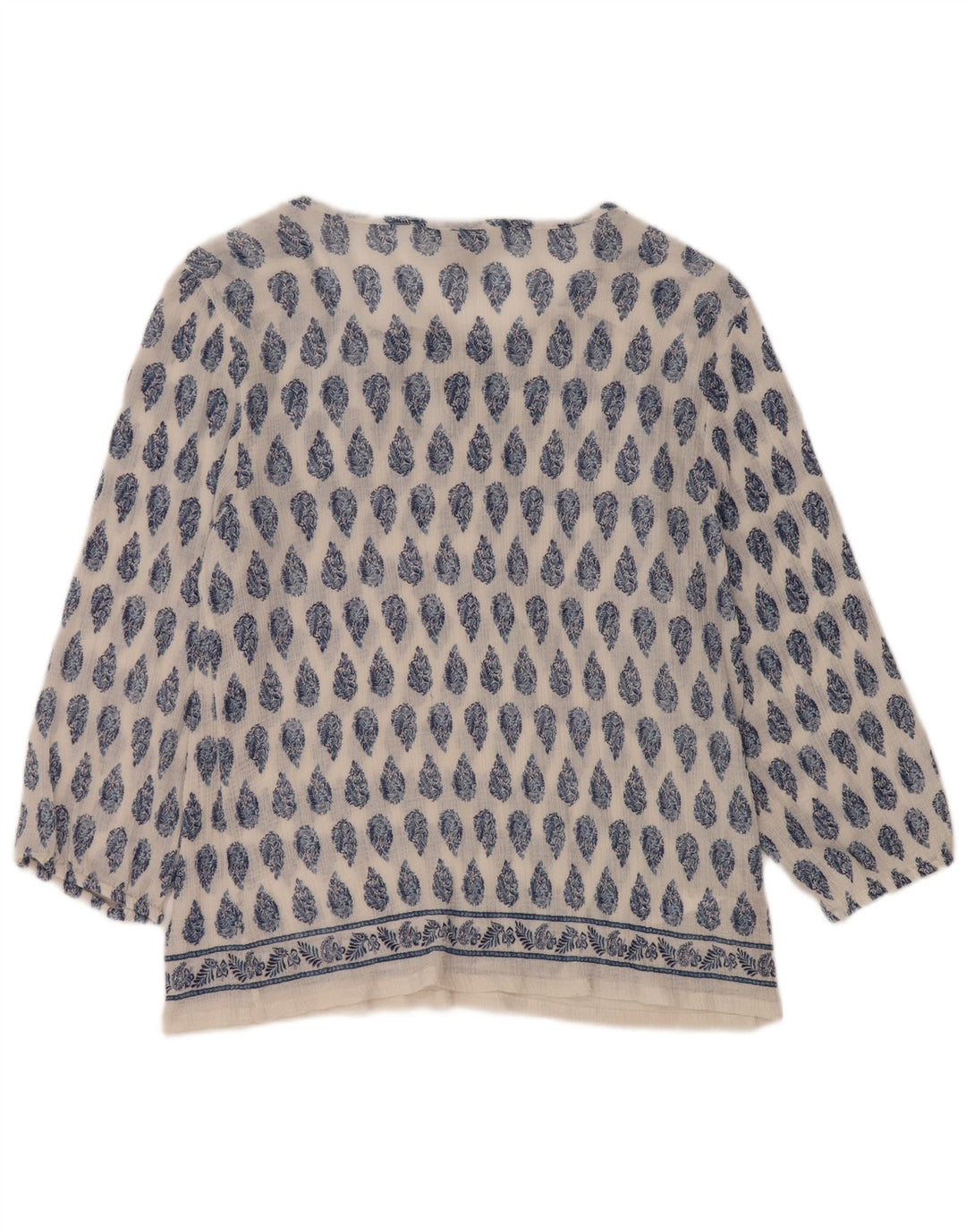 TOMMY BAHAMA Женская блузка с рукавом 3/4, топ UK 16, большой белый хлопок с узором пейсли