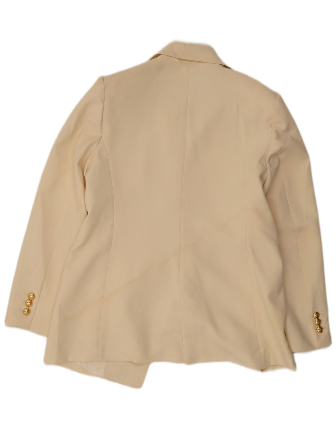 Женский двубортный пиджак Zara UK 14 XL из белого полиэстера