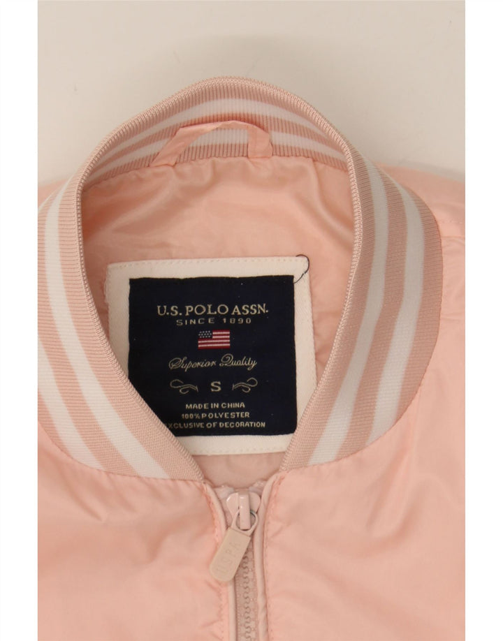 Женская куртка-бомбер US POLO ASSN UK 10, маленький розовый полиэстер
