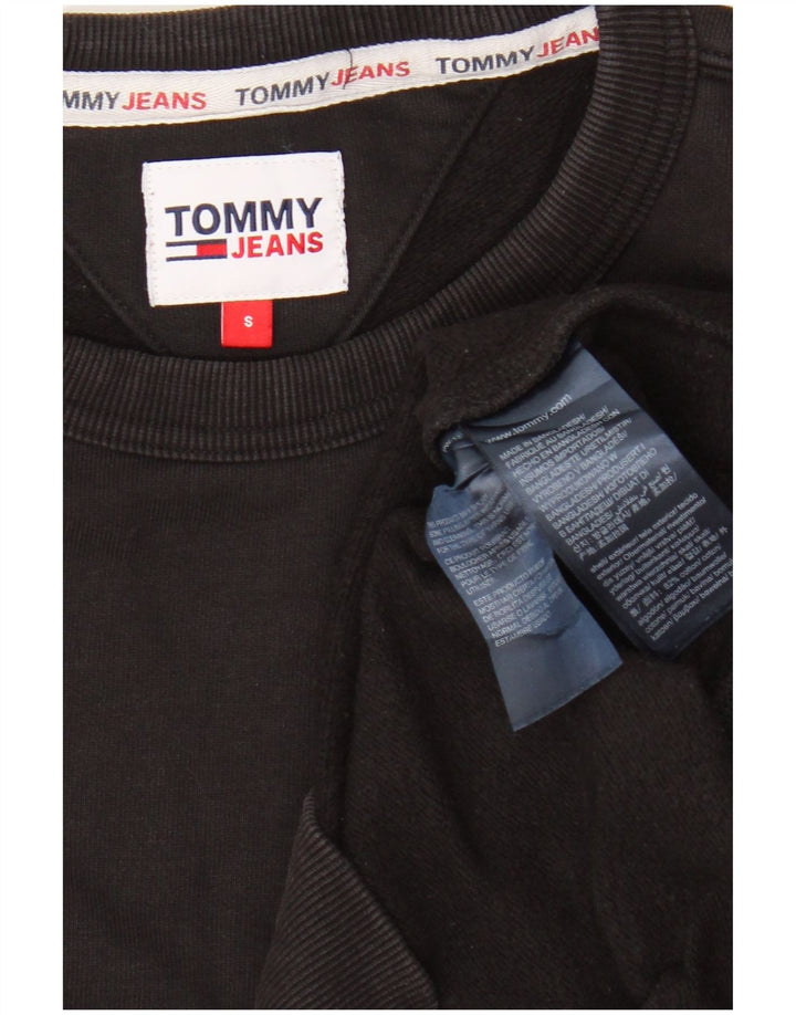Мужской свитшот с рисунком Tommy Hilfiger, маленький черный хлопковый джемпер
