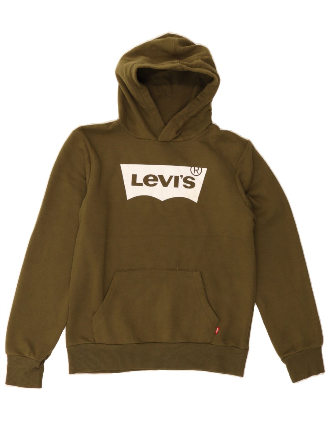 LEVI'S Boys Graphic Hoodie Jumper 13-14 Years Khaki Vintage Levi's and Second-Hand Levi's from Messina Hembry 