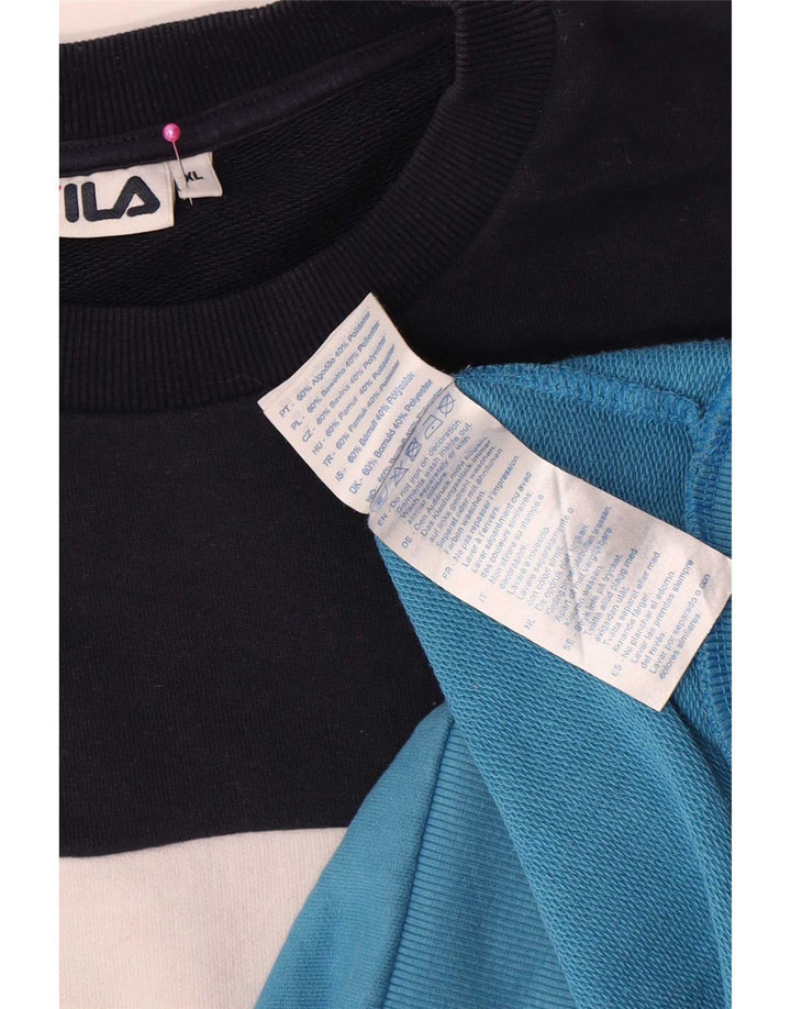 Fila Мужской свитшот с графическим рисунком XL, разноцветный хлопок с цветными блоками
