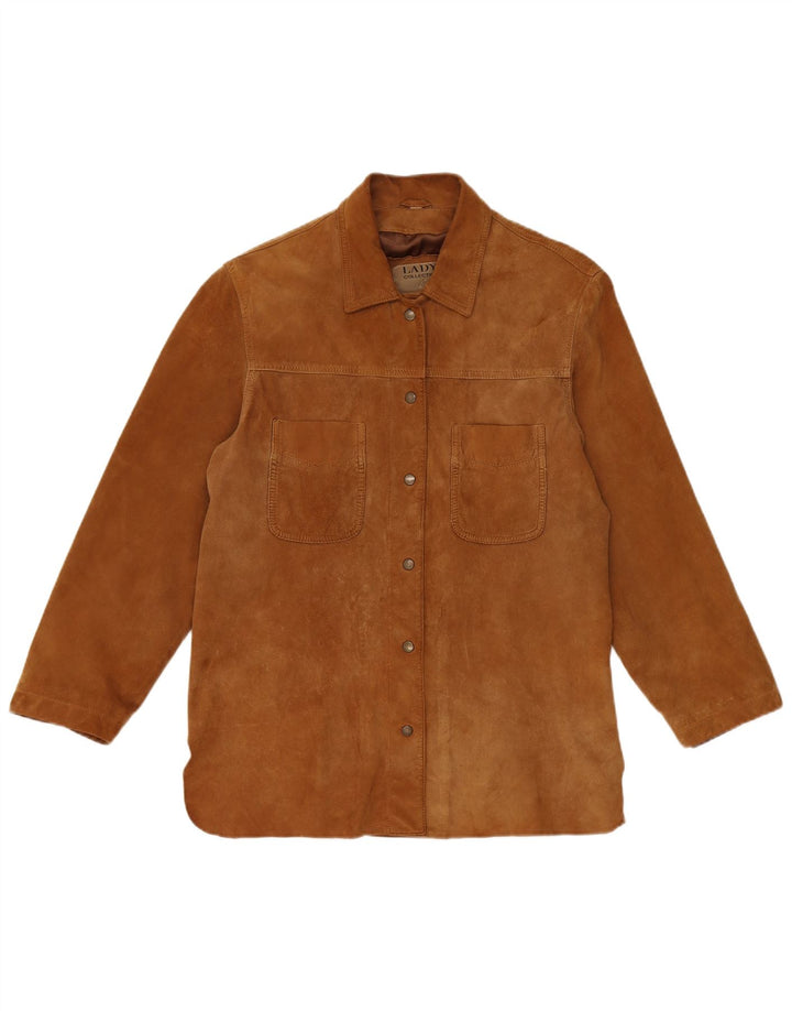 Винтажная женская замшевая куртка IT 42 Medium Brown Leather