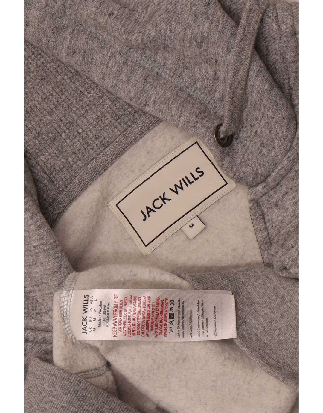 Мужской свитер с капюшоном на молнии Jack Wills, средний серый хлопок с крапинками