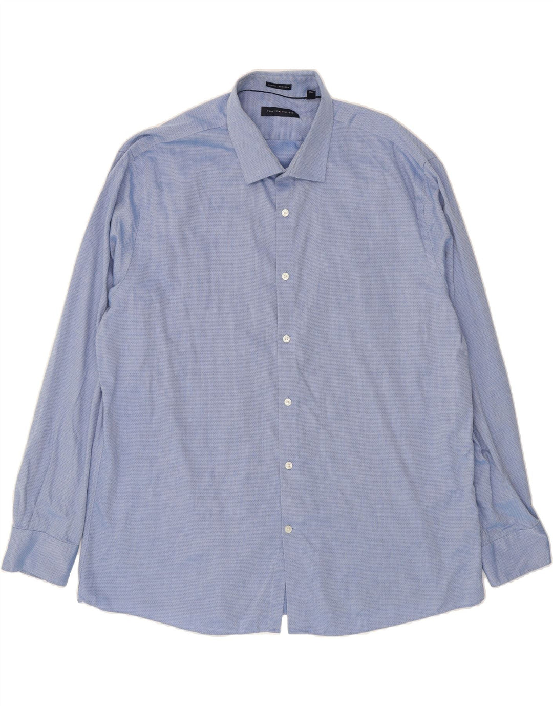 TOMMY HILFIGER Mens NON - IRON Slim Fit Shirt 2XL Blue Check Vintage Tommy Hilfiger and Second-Hand Tommy Hilfiger from Messina Hembry 