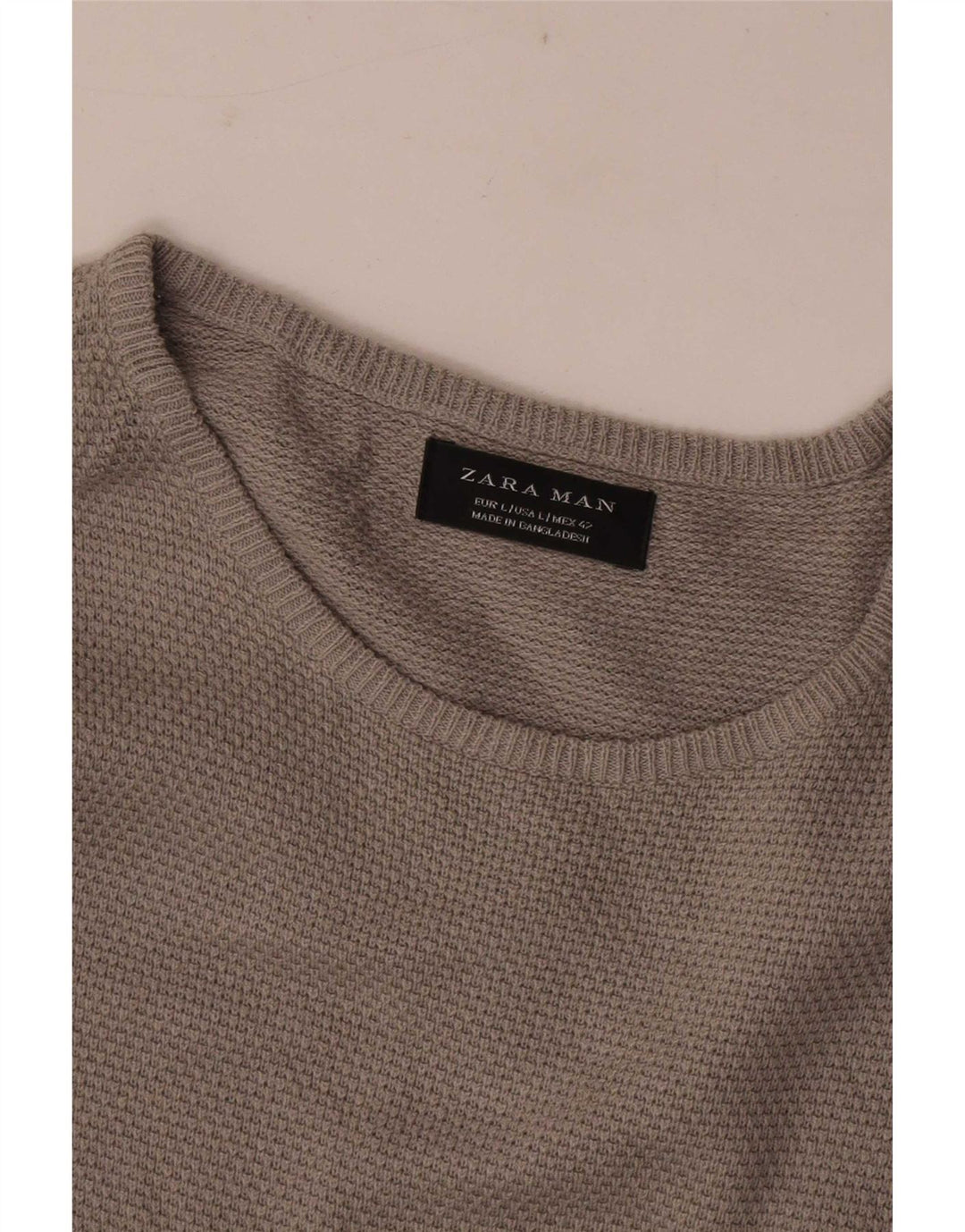 Мужской джемпер с вырезом лодочкой Zara, большой серый