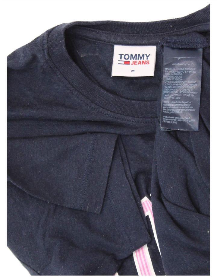 TOMMY HILFIGER Женская футболка с рисунком Top UK 14 Medium Navy Blue Хлопок