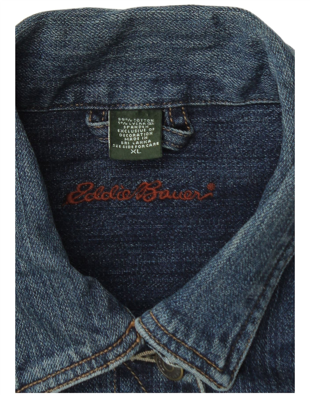 Женская джинсовая куртка Eddie Bauer UK 18 XL, темно-синяя, хлопок