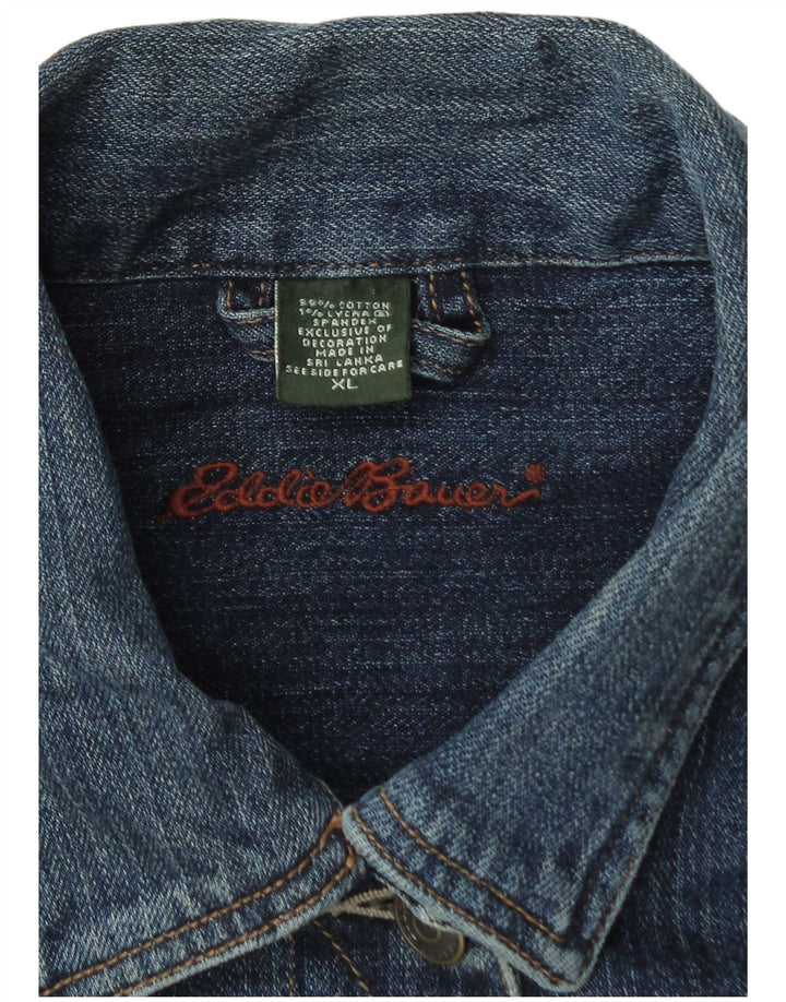 Женская джинсовая куртка Eddie Bauer UK 18 XL, темно-синяя, хлопок