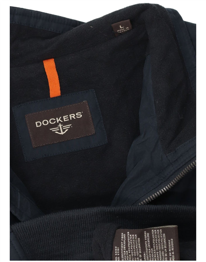Мужская куртка-бомбер DOCKERS UK 40, большая, темно-синяя, полиэстер