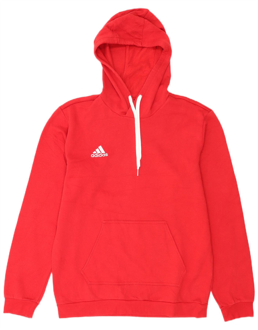 Мужской джемпер с капюшоном Adidas среднего красного цвета, хлопок