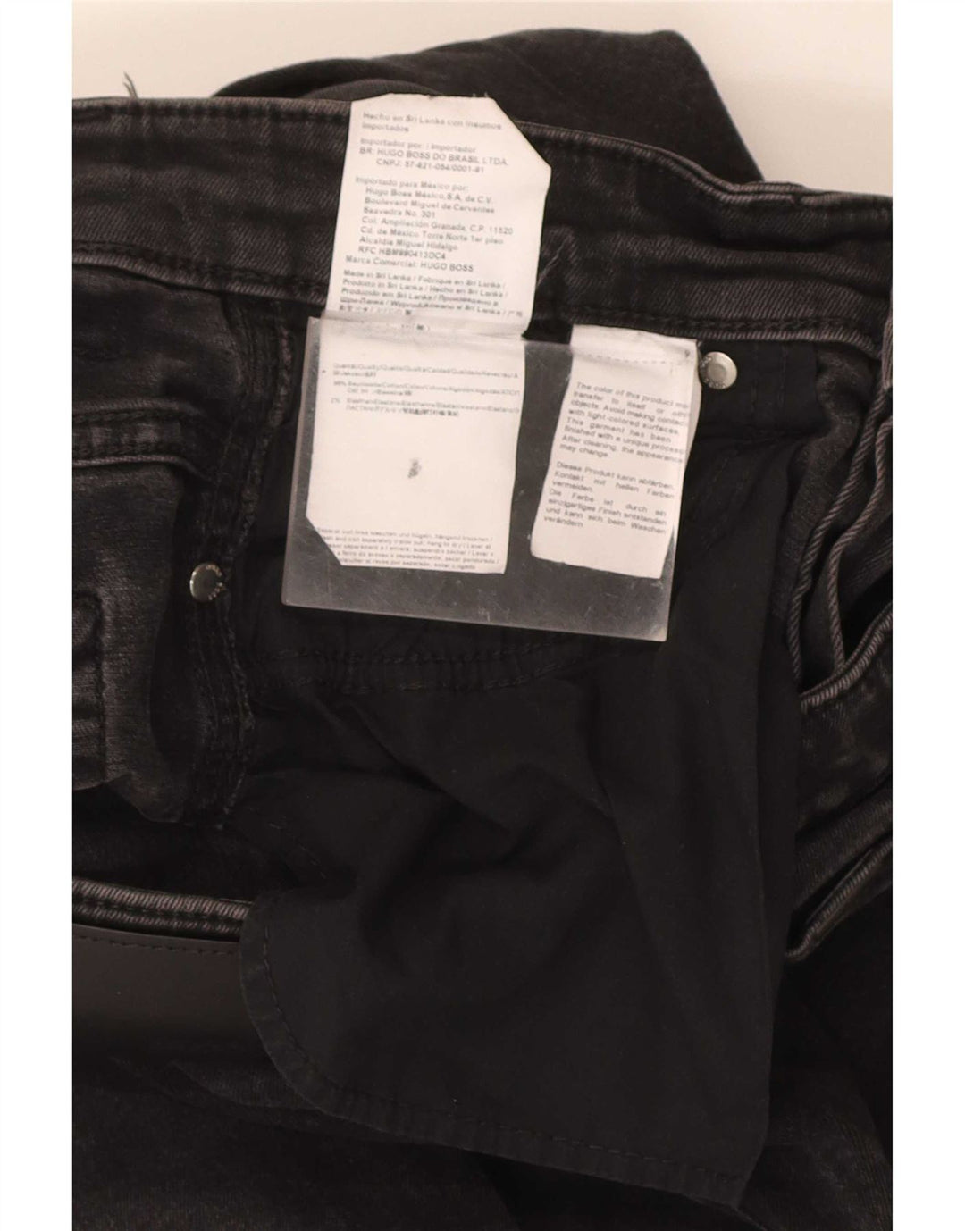 Мужские узкие джинсы Hugo Boss W30 L31, черный хлопок