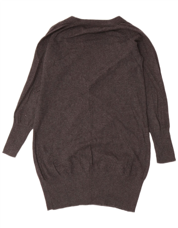 Женский кардиган Zara UK 12, хлопковый средний серый цвет