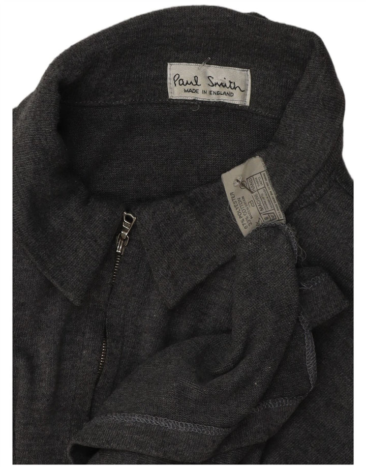 Мужская рубашка поло Paul Smith с воротником на молнии 2XL, серая, полиэстер