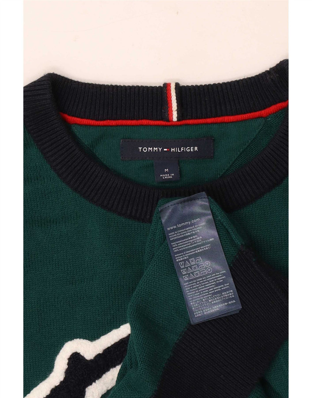 Мужской джемпер с круглым вырезом Tommy Hilfiger, средний зеленый с цветными блоками