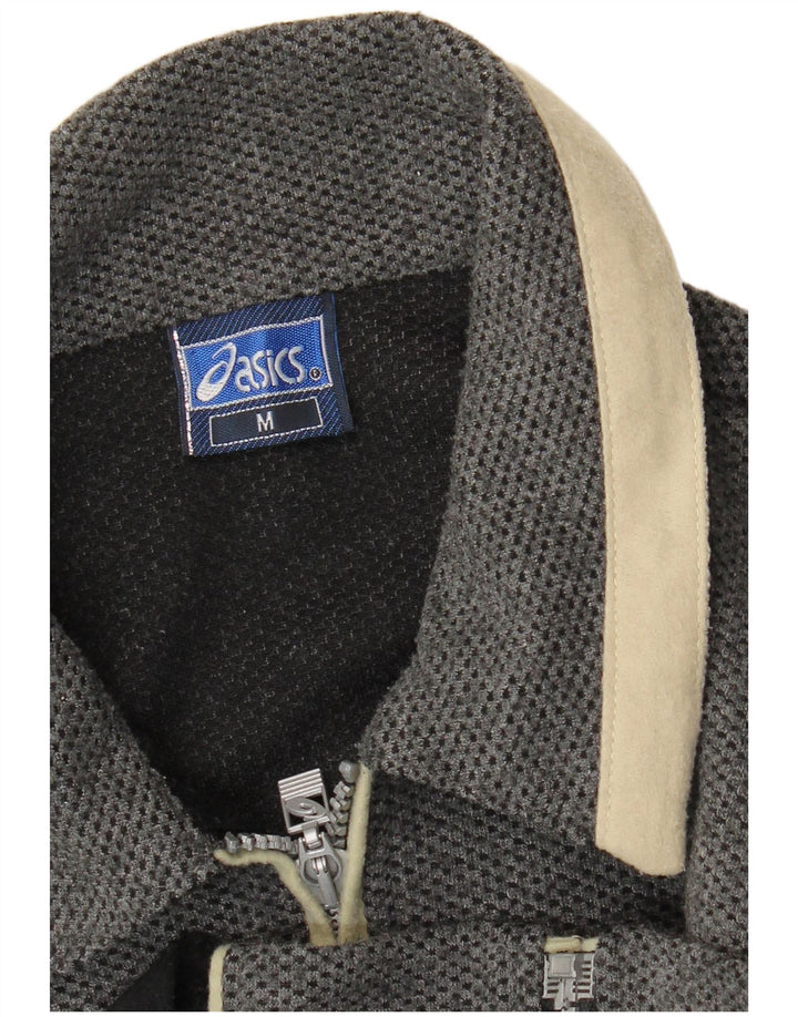 Мужской спортивный костюм ASICS, верхняя куртка среднего серого цвета с цветными блоками