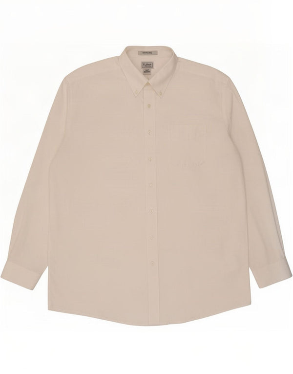 Мужская рубашка традиционного кроя L.L.Bean, размер 18, 2XL, белый хлопок