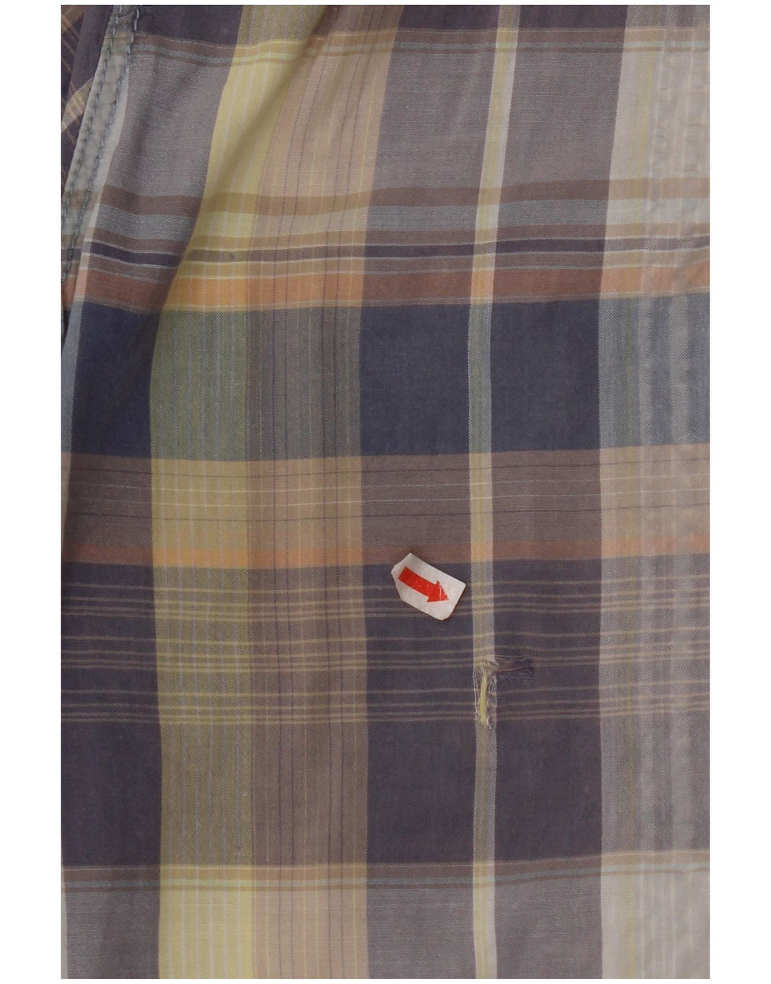 FAT FACE Mens Classic Fit Short Sleeve Shirt Large Blue Check Cotton