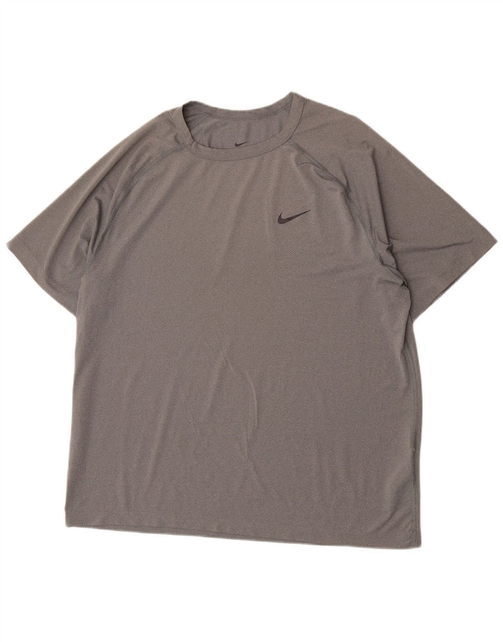 Мужская футболка Nike Dri Fit, большой серый полиэстер