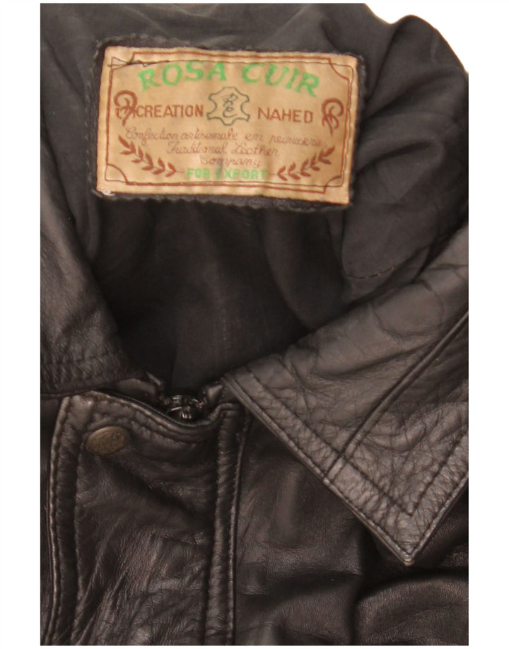 Мужская кожаная куртка Rosa Cuir UK 40, большая черная кожа