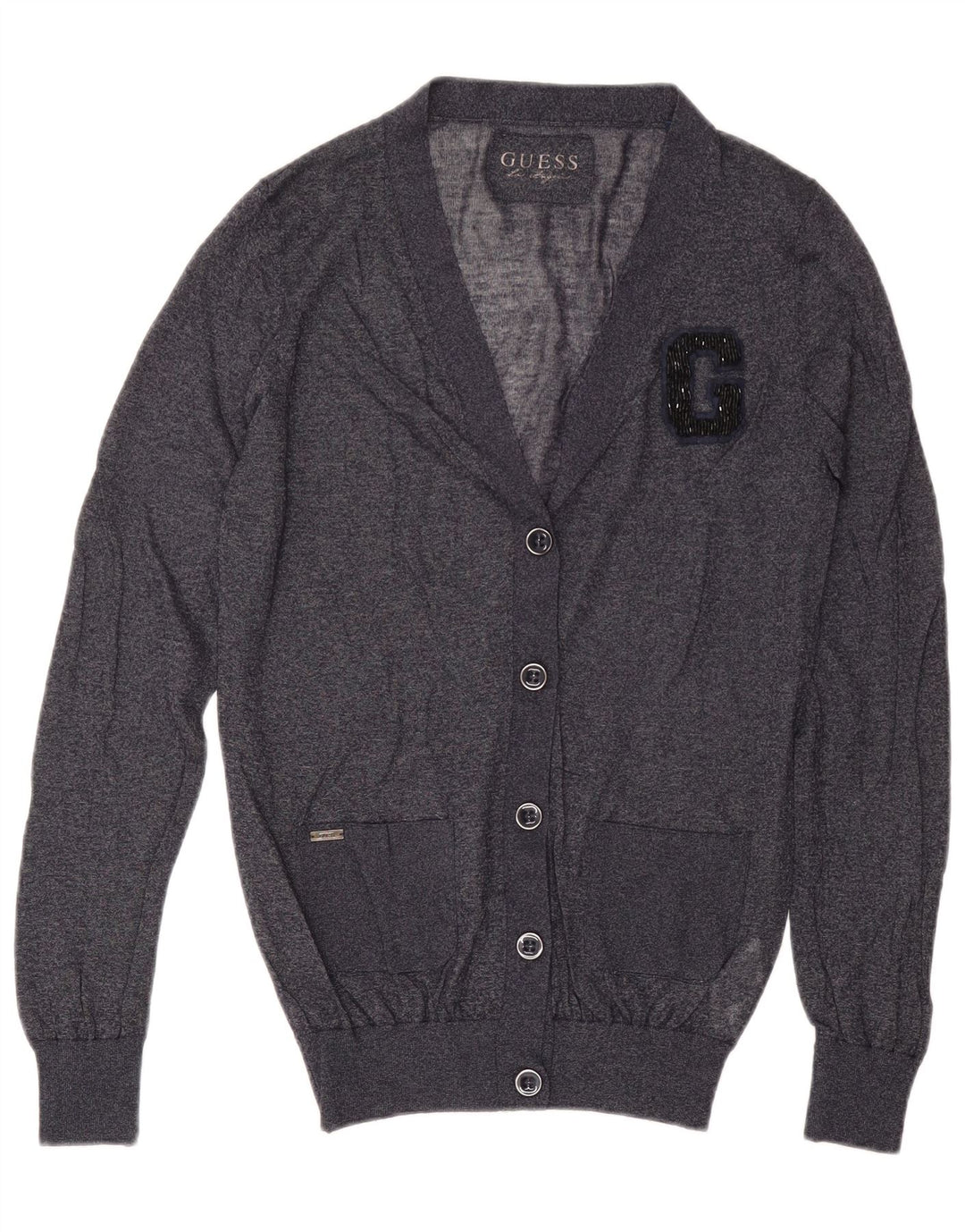 Женский свитер-кардиган Guess UK 14, средний темно-синий, вискоза