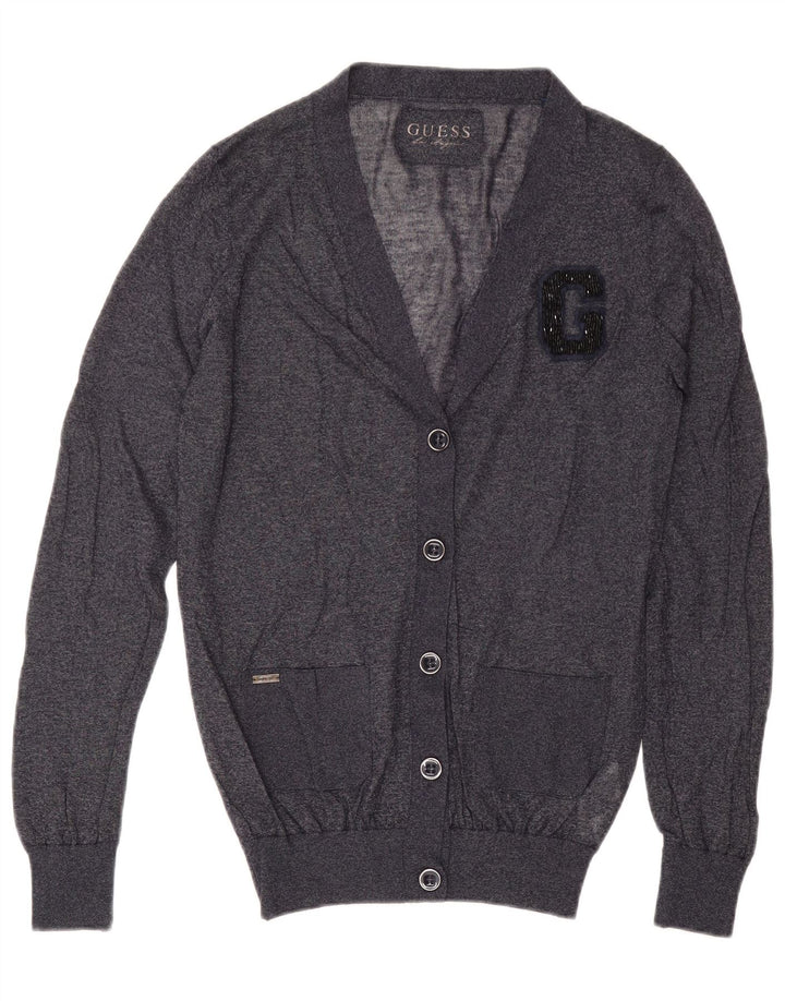 Женский свитер-кардиган Guess UK 14, средний темно-синий, вискоза