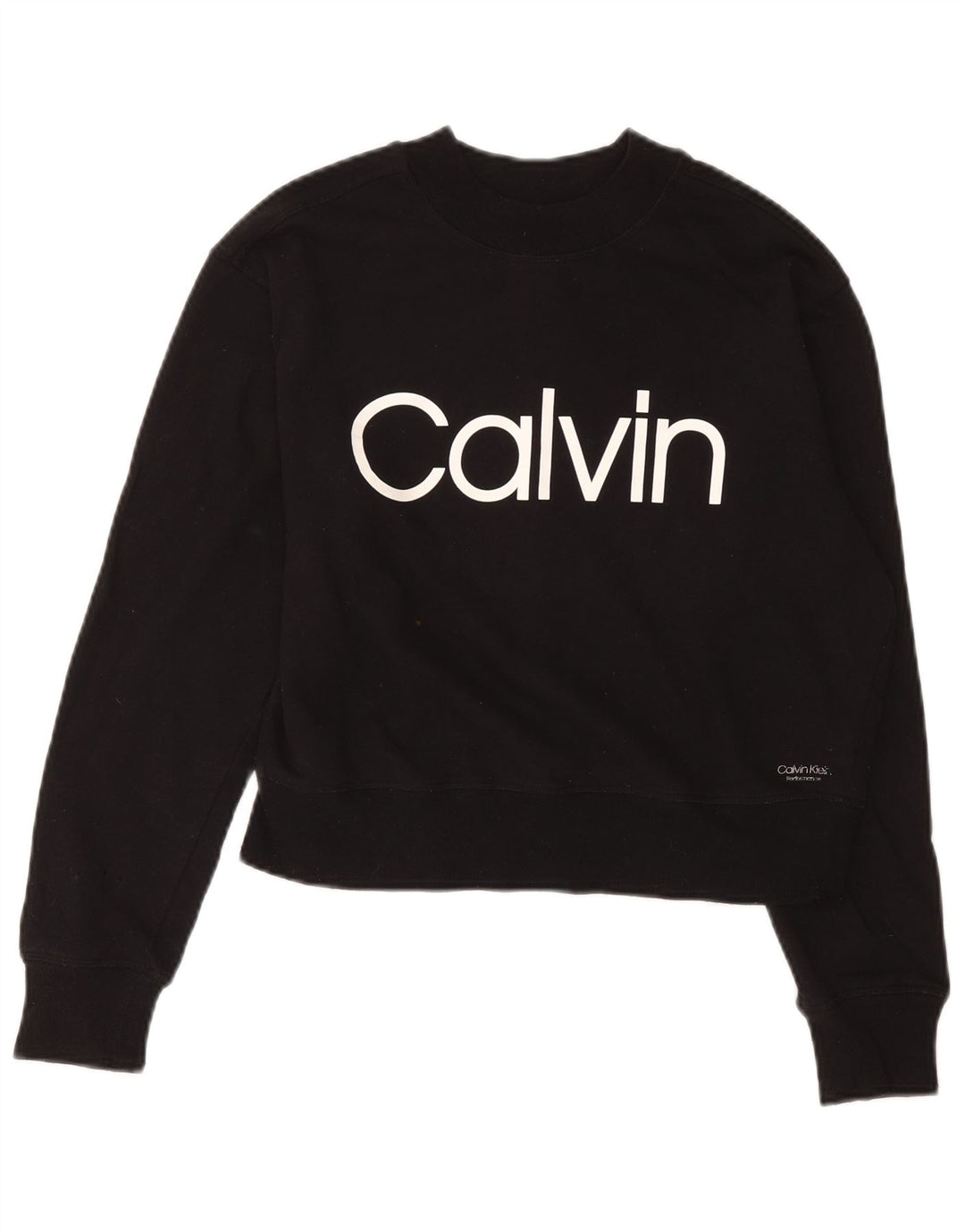Женский укороченный свитшот с рисунком Calvin Klein UK 12, средний черный