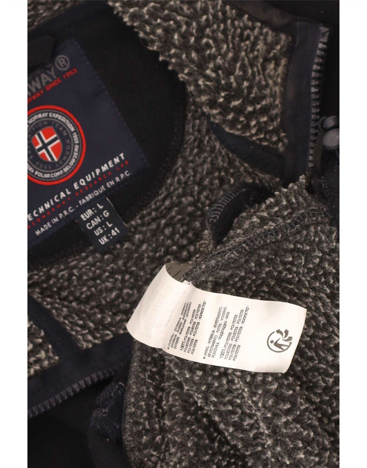 Мужская флисовая куртка GeographicalНорвегия UK 41, большая темно-синяя полиэстер