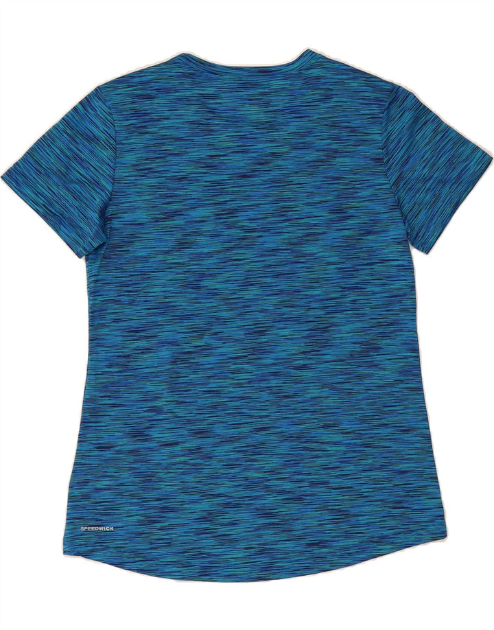 REEBOK Womens T-Shirt Top UK 12 Medium Blue Flecked Polyester Vintage Reebok and Second-Hand Reebok from Messina Hembry 