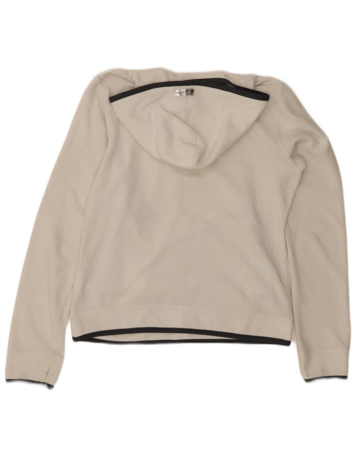 CHAMPION Womens Hooded Fleece Jumper UK 16 Large White Polyester