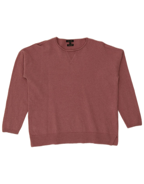 Женский свободный джемпер с круглым вырезом Massimo Dutti UK 10, маленький розовый