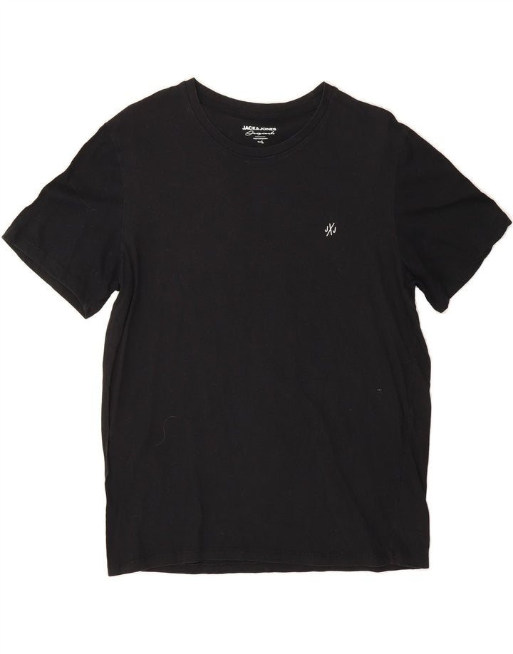 JACK & JONES Mens T-Shirt Top Large Black Cotton Vintage Jack & Jones and Second-Hand Jack & Jones from Messina Hembry 