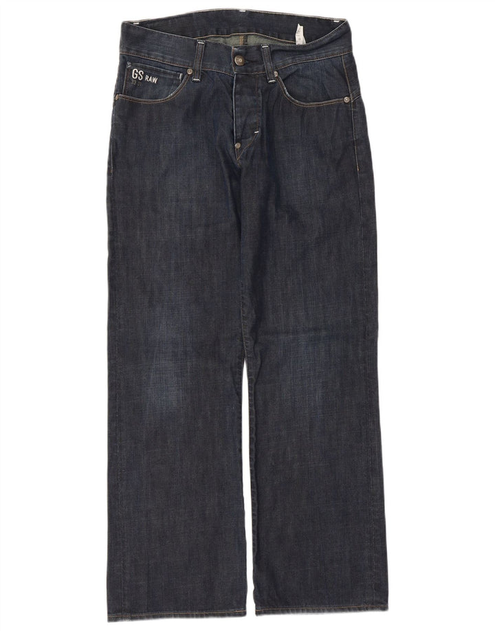 Мужские прямые джинсы G-STAR 3301 W32 L30 темно-синие, хлопок