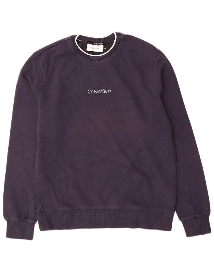 Мужской свитер Calvin Klein, джемпер среднего размера, темно-синий, хлопок