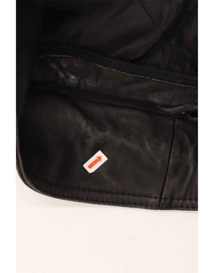 Винтажное мужское кожаное пальто UK 42 XL, черное