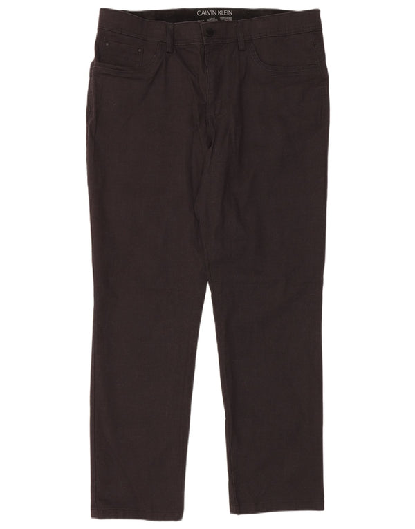 Мужские повседневные брюки приталенного кроя Calvin Klein W36 L30, черный хлопок