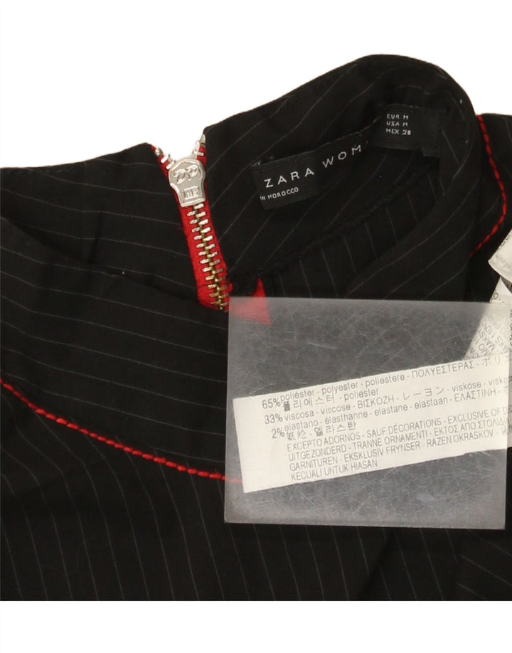 Женская блузка Zara Top UK 14, средний черный полиэстер с цветными блоками