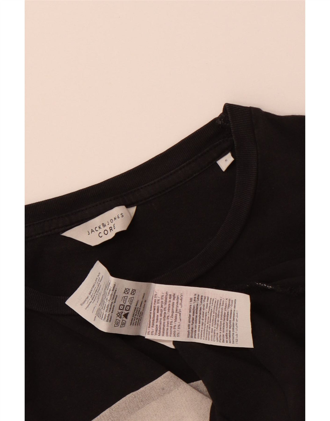 Мужская футболка с рисунком Jack & Jones, маленький черный хлопковый топ