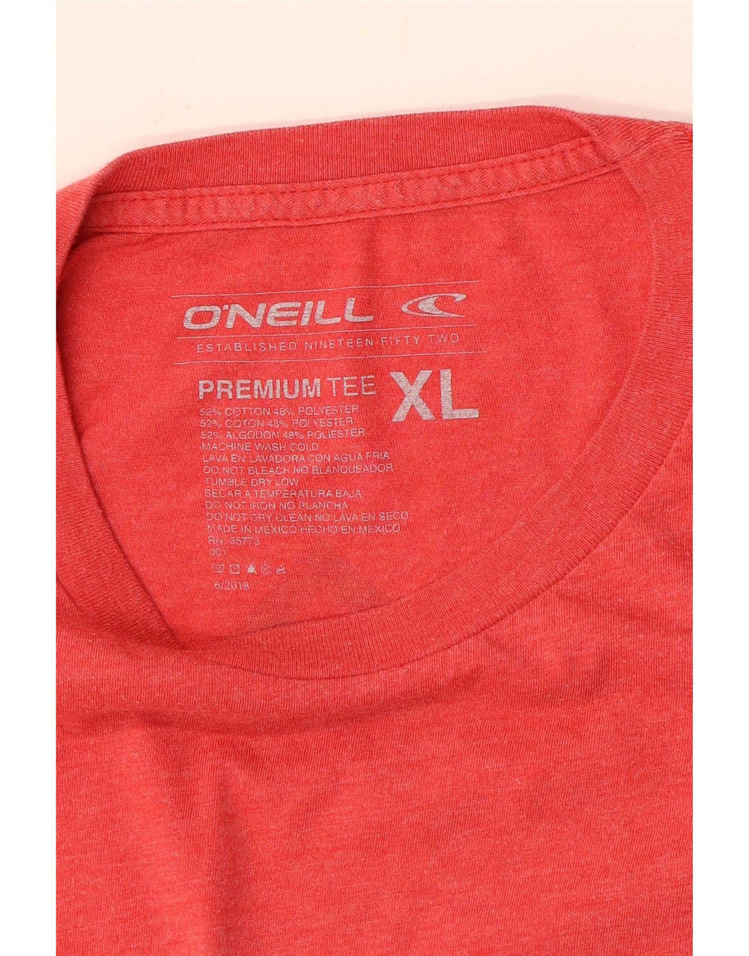 Мужская футболка с рисунком O'Neill Top XL, красный хлопок