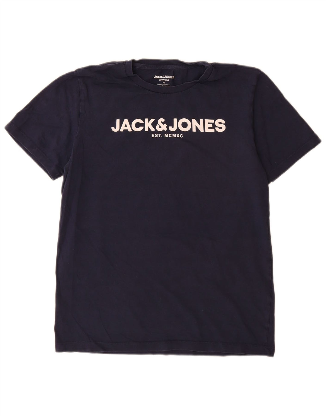 Мужская футболка с рисунком Jack & Jones, темно-синий, хлопковый топ среднего размера