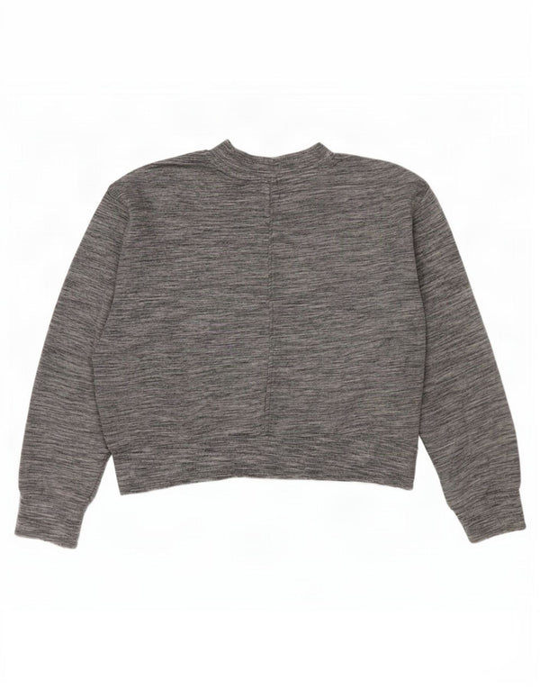 Женский укороченный свитшот с рисунком Calvin Klein UK 18 XL, серый в крапинку