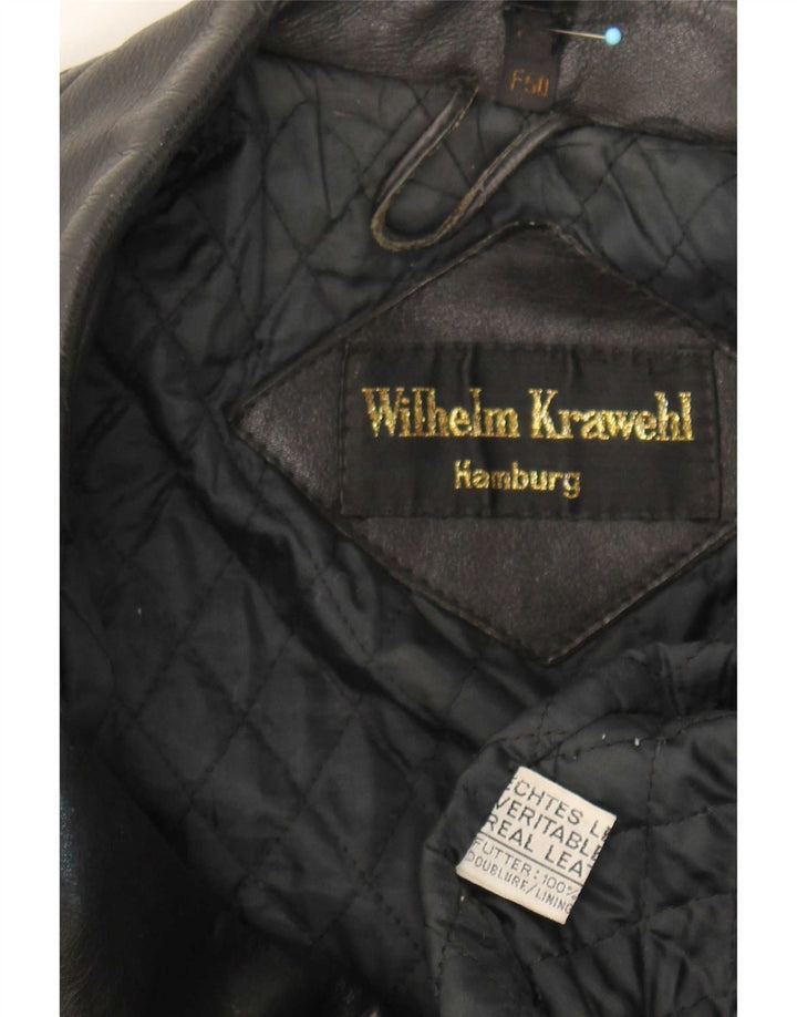 Мужская кожаная байкерская куртка Wilhelm Krawehl EU 50, средний черный