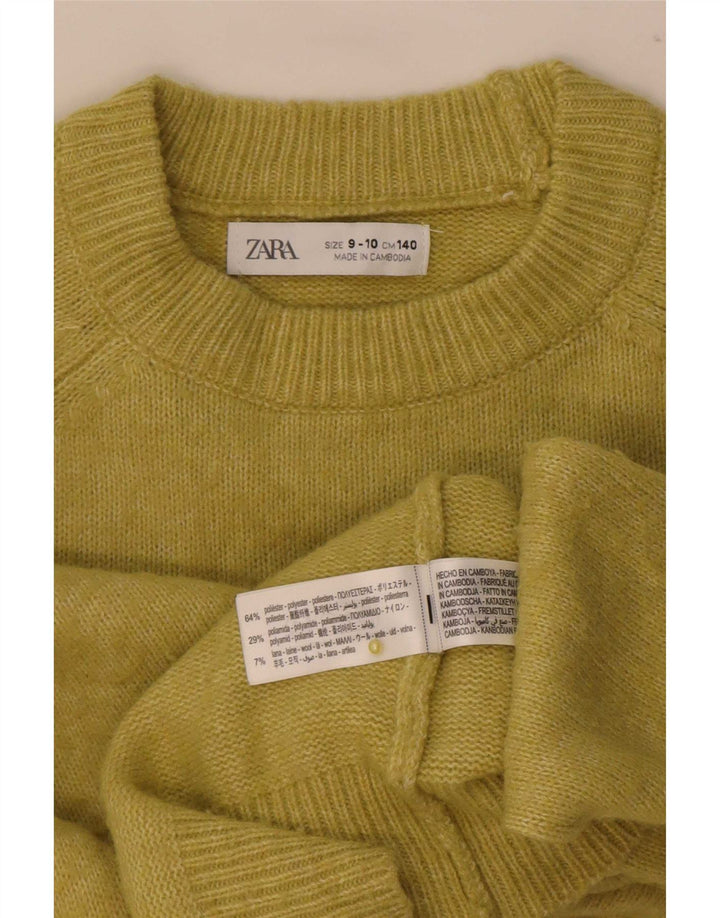 Джемпер с круглым вырезом Zara для мальчиков, 9–10 лет, зеленый полиэстер