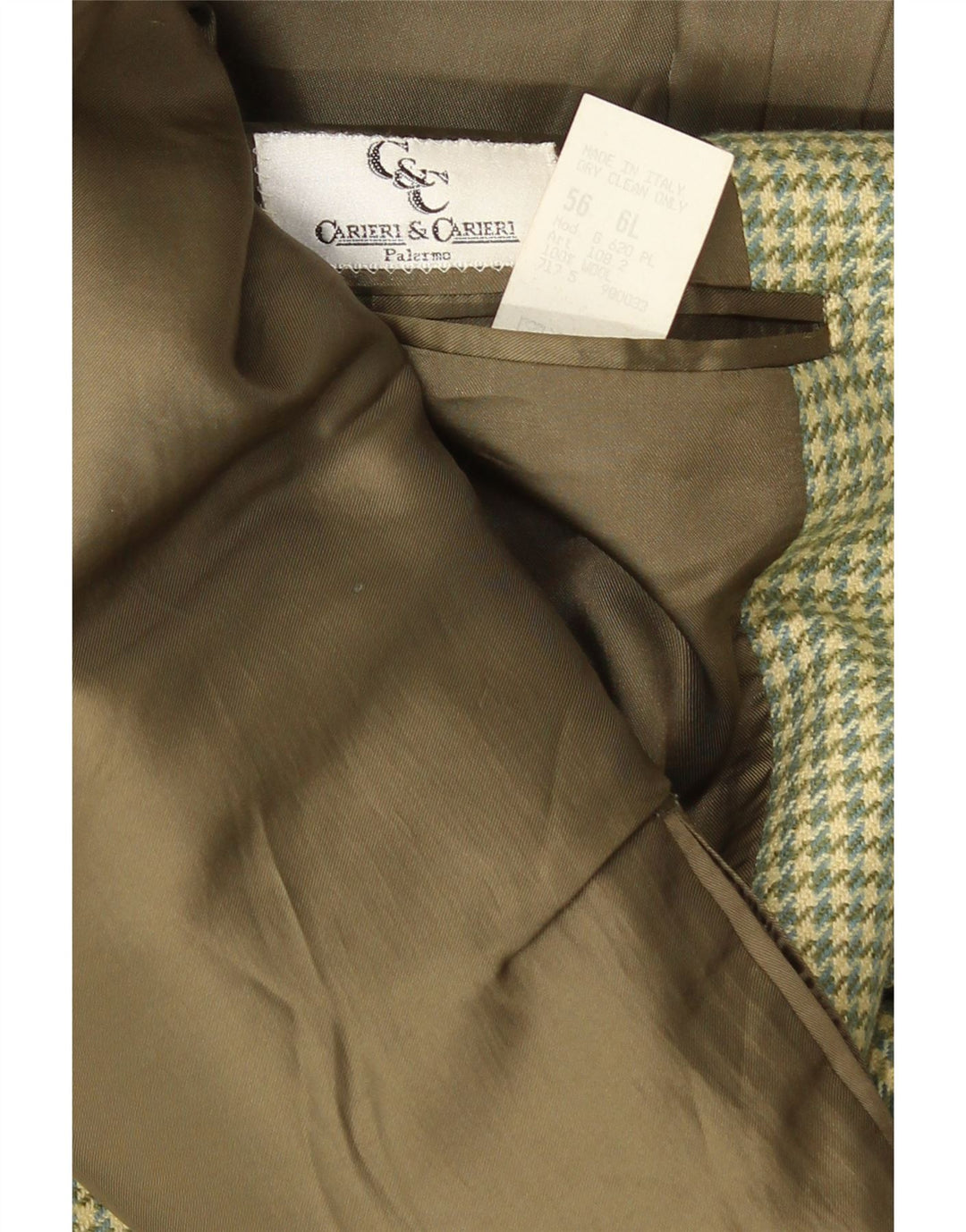 Мужской пиджак Carieri&Carieri на 2 пуговицах IT 56 3XL Зеленый с узором "гусиные лапки"